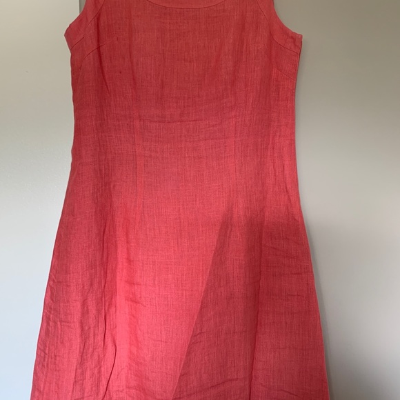 Nice coral pink dress - tailor made - 100% linen - Picture 2 of 4